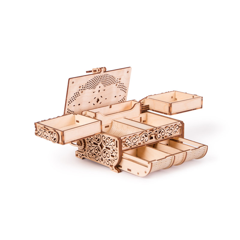 Wood Trick Treasure Box with Swarovski Crystals Wooden 3D